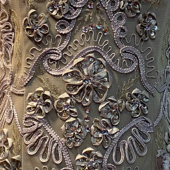 FINAL PRICE DROP Sue Wong Nocturne beaded lace cocktail dress,silver/lavender, - Picture 4 of 16